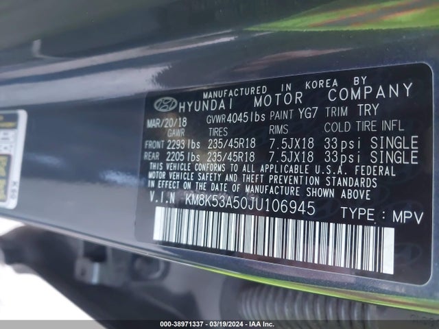Hyundai Kona Ultimate 2018 KM8K53A50JU106945 Image 9