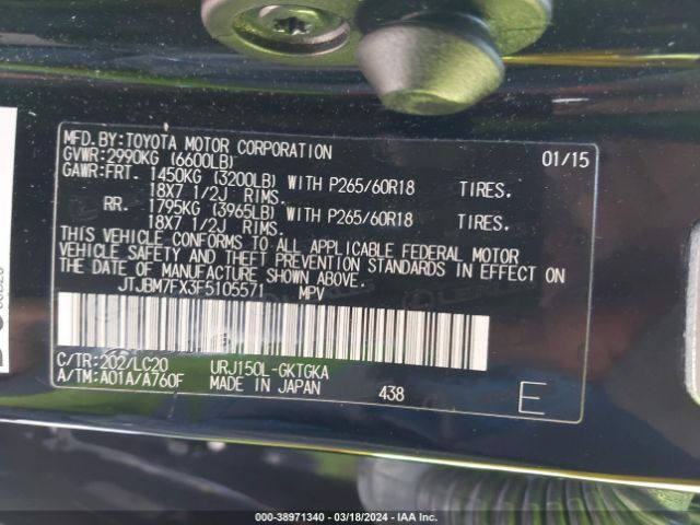 JTJBM7FX3F5105571 Lexus 460