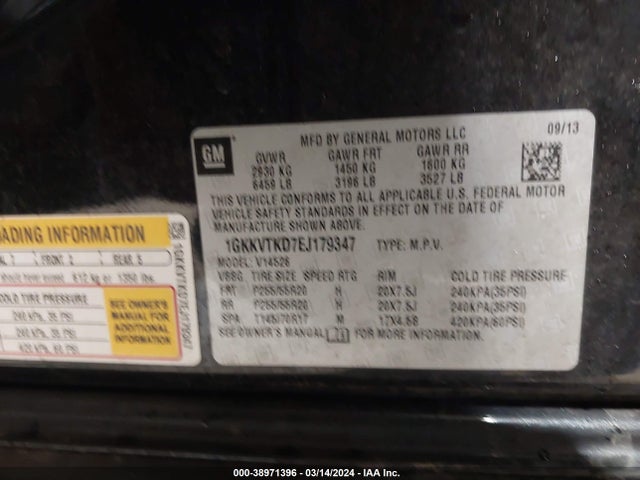 GMC Acadia Denali 2014 1GKKVTKD7EJ179347 Image 9