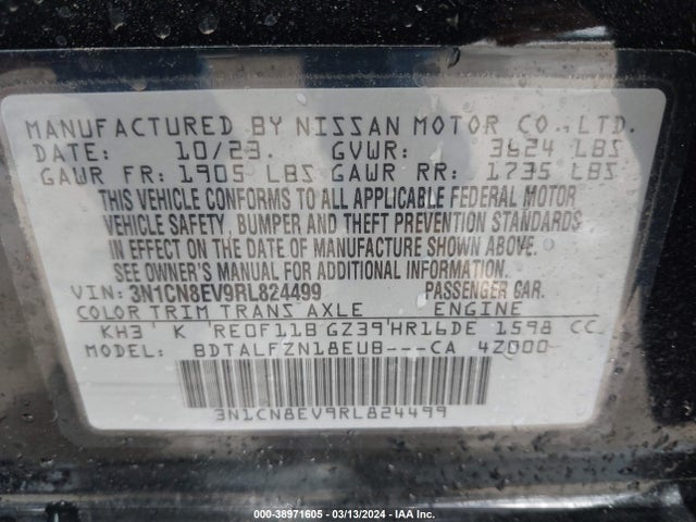 Nissan Versa 1.6 Sv 2024 3N1CN8EV9RL824499 Image 9