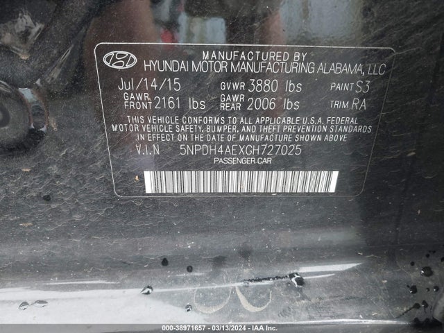 Hyundai ELANTRA SE 2016 5NPDH4AEXGH727025 Image 9