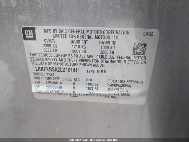 Buick Envision Fwd Preferred 2020 LRBFXBSA2LD161811 Image 9