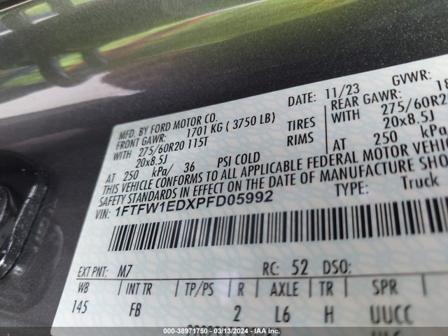 Ford F-150 Xlt 2023 1FTFW1EDXPFD05992 Image 9