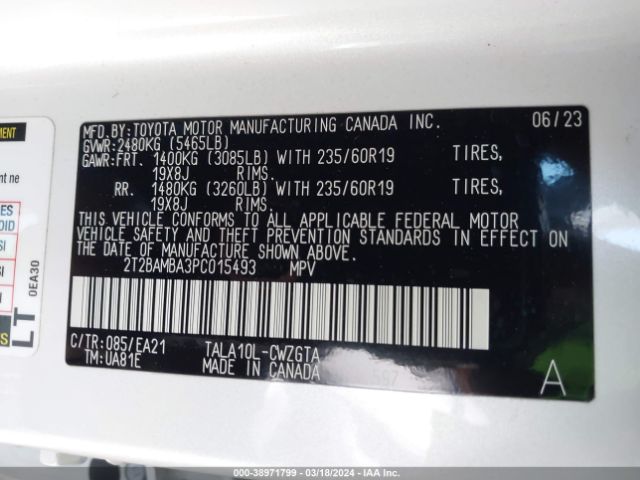 2T2BAMBA3PC015493 Lexus Rx 350 Premium