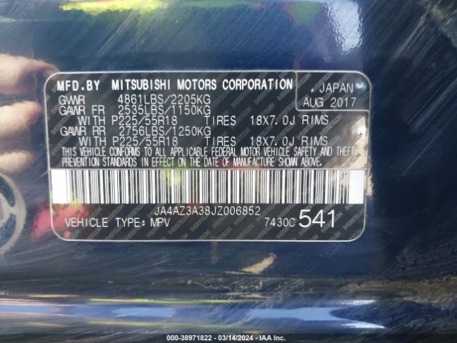 JA4AZ3A38JZ006852 Mitsubishi Outlander Se