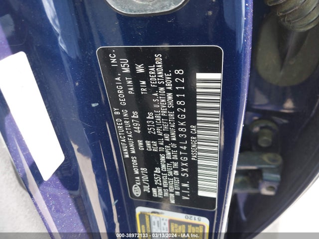 KIA Optima Lx 2019 5XXGT4L38KG281128 Image 9