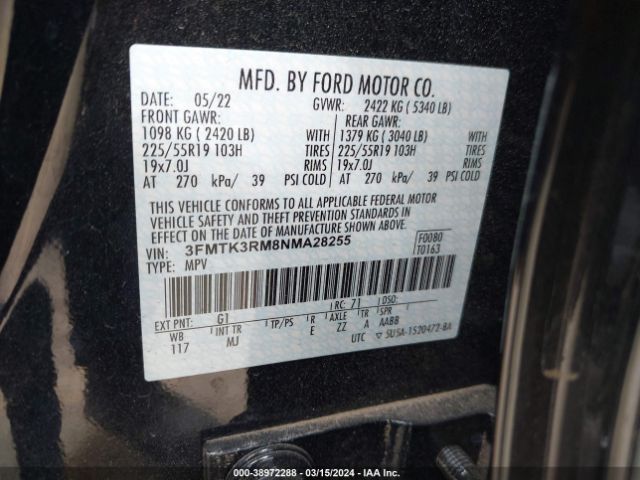 3FMTK3RM8NMA28255 Ford Mustang Mach-e Premium