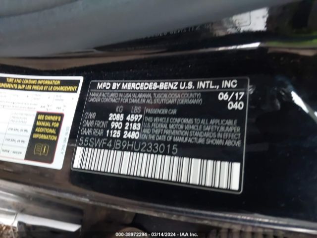 55SWF4JB9HU233015 Mercedes-Benz C 300 Luxury/sport