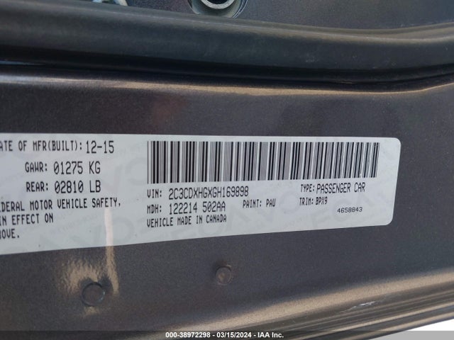 Dodge Charger Sxt 2016 2C3CDXHGXGH169898 Image 9