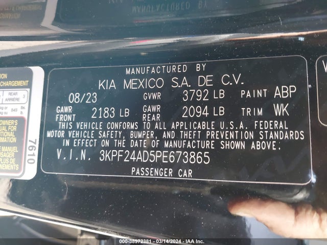 KIA Forte Lxs 2023 3KPF24AD5PE673865 Image 9