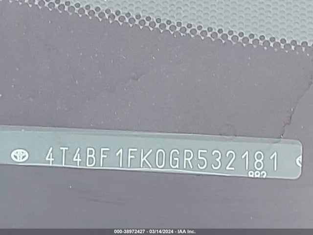 Toyota CAMRY XLE 2016 4T4BF1FK0GR532181 Image 9