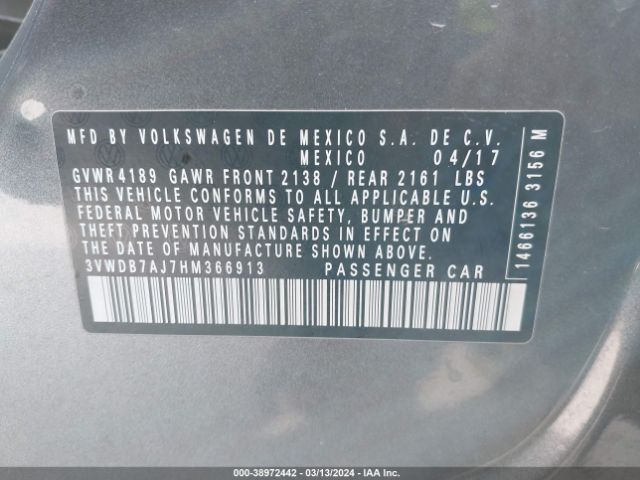 3VWDB7AJ7HM366913 Volkswagen Jetta 1.4t Se