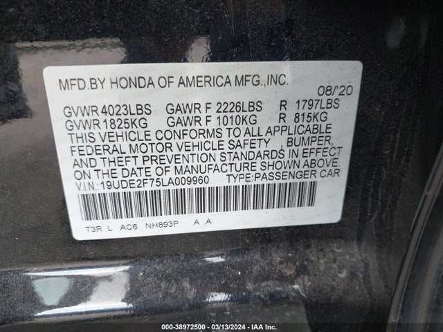 Acura Ilx Premium Package/technology Package 2020 19UDE2F75LA009960 Image 9