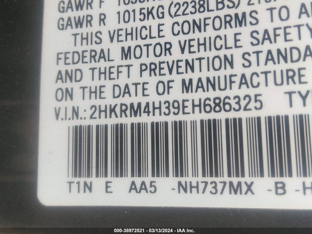 Honda CR-V LX 2014 2HKRM4H39EH686325 Image 9