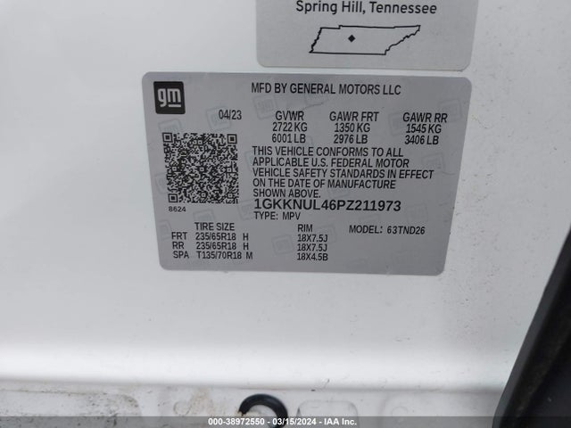 GMC Acadia Awd Slt 2023 1GKKNUL46PZ211973 Image 9