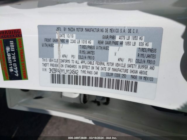 3MZBPAEM1LM124542 Mazda Mazda3 Premium Package