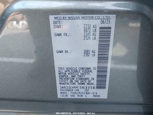 Nissan Leaf Sv Plus 60 Kwh 2023 1N4CZ1CV4PC563356 Image 9