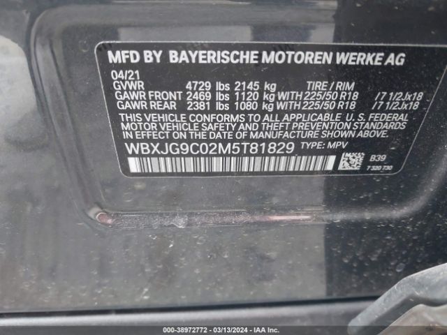 WBXJG9C02M5T81829 BMW X1 Xdrive28i