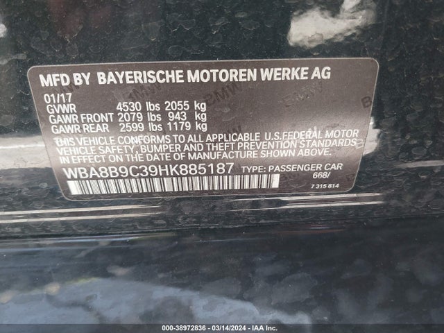 BMW 330I 2017 WBA8B9C39HK885187 Image 9