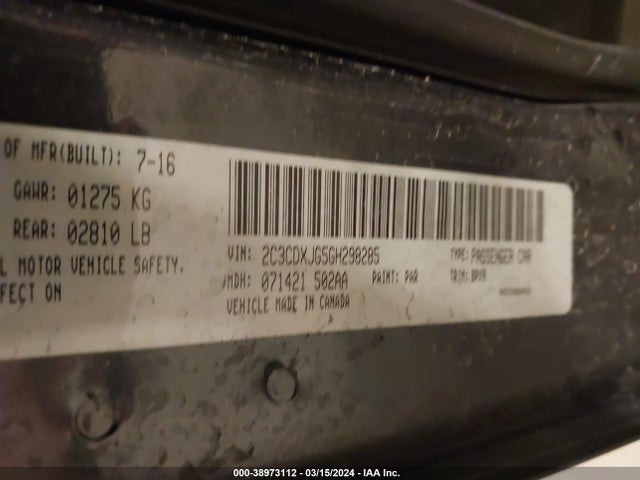 Dodge Charger Sxt 2016 2C3CDXJG5GH298285 Image 9