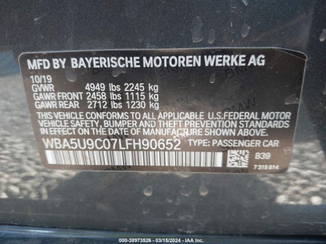 WBA5U9C07LFH90652 BMW 3 Series M340i Xdrive