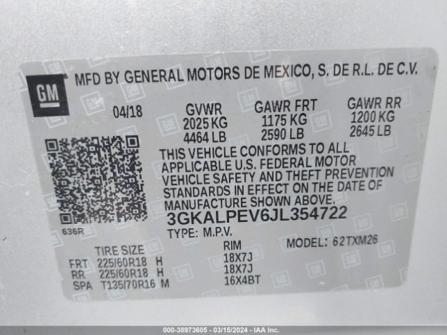 3GKALPEV6JL354722 GMC Terrain Slt