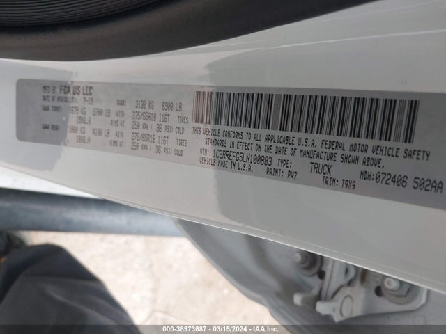 RAM 1500 Big Horn  4x2 5'7 Box 2020 1C6RREFG5LN100883 Image 9