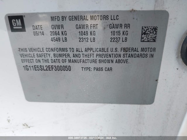 Chevrolet MALIBU 2LT 2014 1G11E5SL2EF300050 Image 9