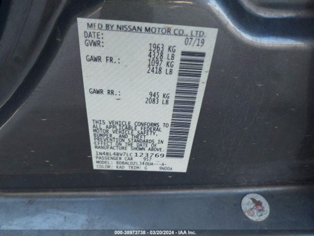 1N4BL4BV7LC123769 Nissan Altima S Fwd