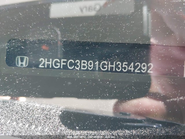 Honda Civic Touring 2016 2HGFC3B91GH354292 Image 9