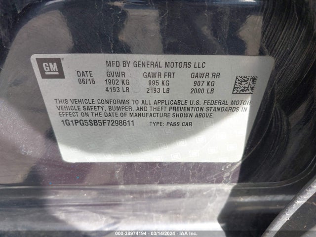 Chevrolet CRUZE LTZ 2015 1G1PG5SB5F7298611 Image 9