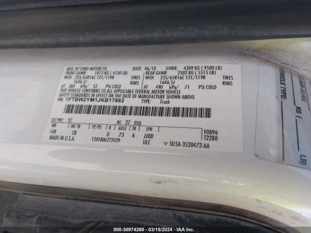 1FTBW2YM1JKB17862 Ford Transit-350