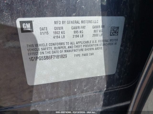 1G1PG5SB6F7181829 Chevrolet CRUZE LTZ