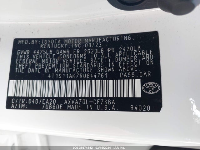 Toyota CAMRY SE 2024 4T1S11AK7RU844761 Image 9