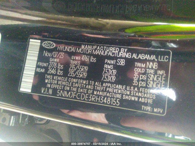 2024 HYUNDAI TUCSON 5NMJFCDE3RH348155 Photo 8