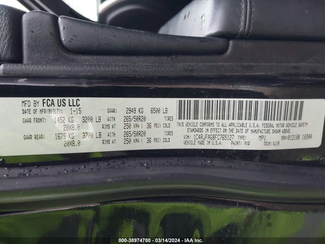 1C4RJFAG8FC765127 Jeep Grand Cherokee Altitude