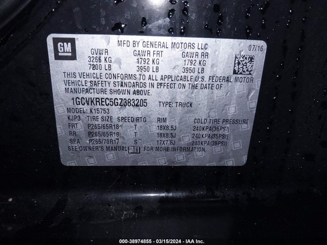 Chevrolet Silverado 1500 2lt 2016 1GCVKREC5GZ383205 Image 9