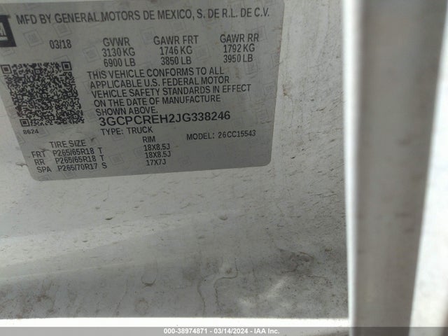 Chevrolet Silverado 1500 1lt 2018 3GCPCREH2JG338246 Image 9