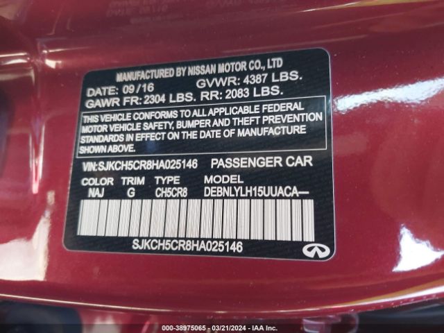 SJKCH5CR8HA025146 Infiniti Qx30 Premium