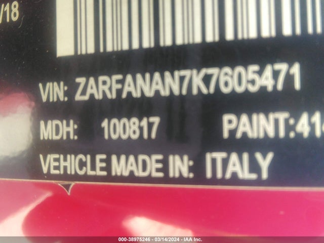 ZARFANAN7K7605471 Alfa Romeo Giulia Awd