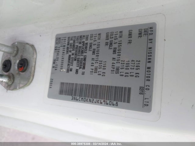 Nissan Nv200 S 2018 3N6CM0KN2JK696068 Image 9