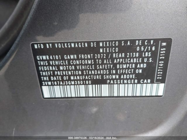 3VW167AJ3GM390180 Volkswagen Jetta 1.4t S