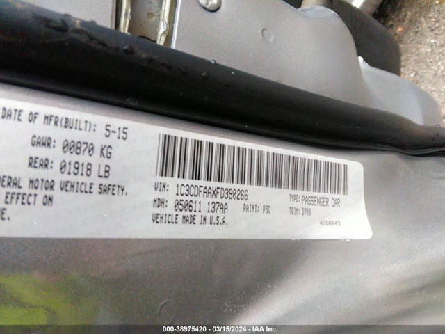 Dodge DART SE 2015 1C3CDFAAXFD390266 Image 9