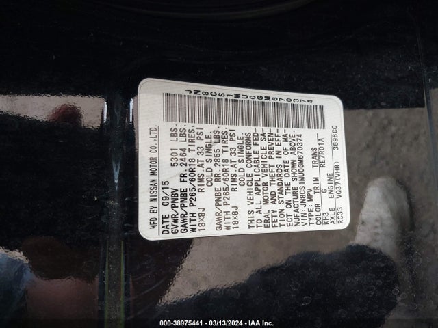 Infiniti QX70 2016 JN8CS1MU0GM670374 Image 9