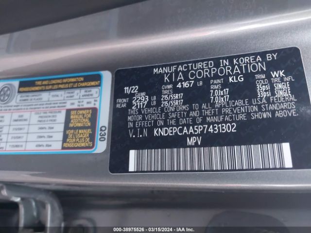 KNDEPCAA5P7431302 KIA Seltos Lx