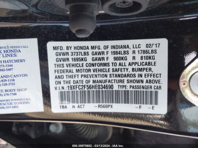 19XFC2F56HE034690 Honda Civic Lx