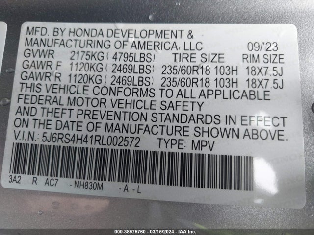 Honda Cr-v Ex Awd 2024 5J6RS4H41RL002572 Image 9