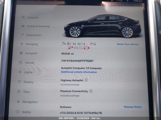 5YJSA4H22FFP75087 Tesla Model S 70d/85d/p85d