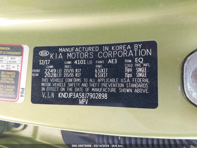 KIA SOUL + 2018 KNDJP3A58J7902898 Image 9