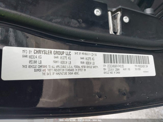 Dodge Charger Se 2015 2C3CDXBG8FH745155 Image 9